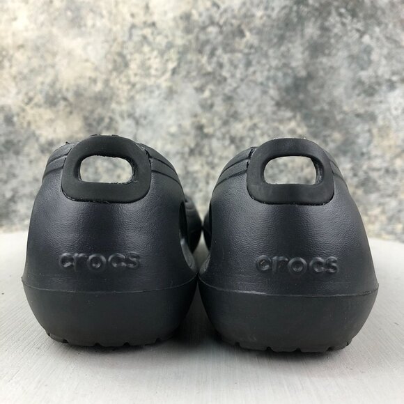 Crocs Women's Size 5 Kadee Black Closed Toe Slip On Rubber Ballet Flats - Picture 7 of 13
